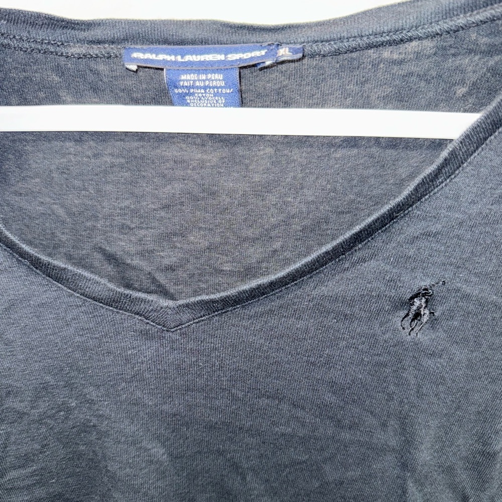 Ralph Lauren Y2K Womens black v neck Long Sleeve Top Size XL - Picture 6 of 8